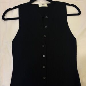 Wilfred Black Sleeveless Button-Up Blouse